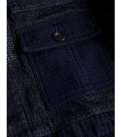 FDMTL COVERALL JACKET RINSE FA25/JK31R INDIGO