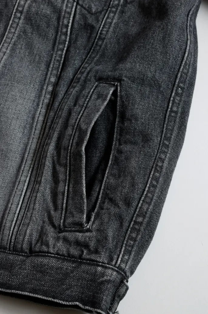 FDMTL FA25JK33U-BK Third Jacket 3YR Wash Denim Jacket（BLACK）