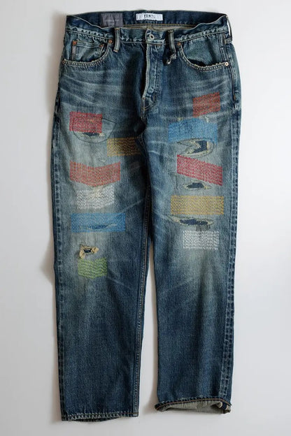 FDMTL FA25MG129 Indigo Patchwork Classic Fit Denim Size