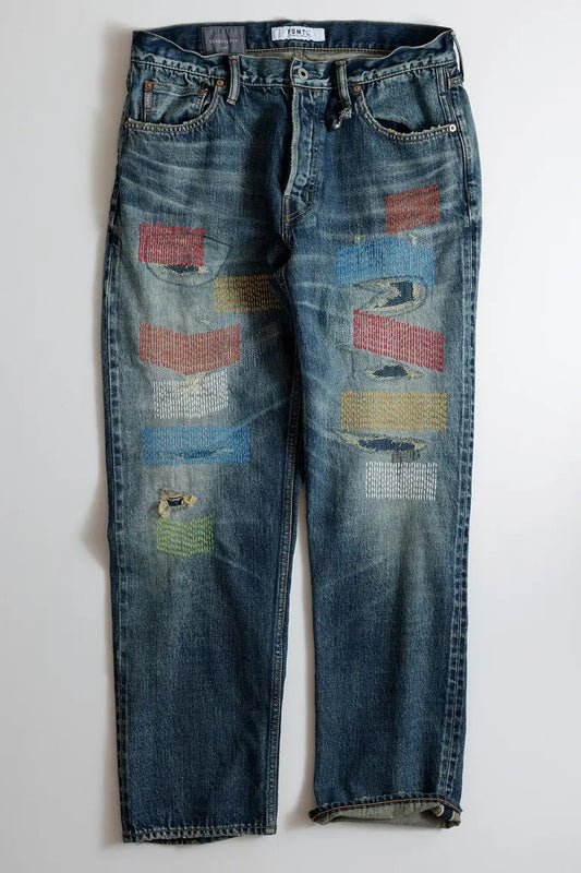 FDMTL FA25MG129 Indigo Patchwork Classic Fit Denim Size