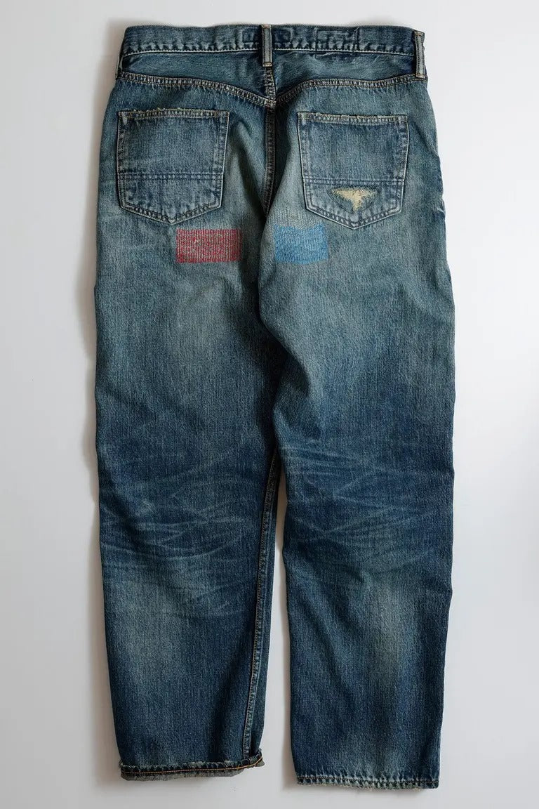 FDMTL FA25MG129 Indigo Patchwork Classic Fit Denim Size