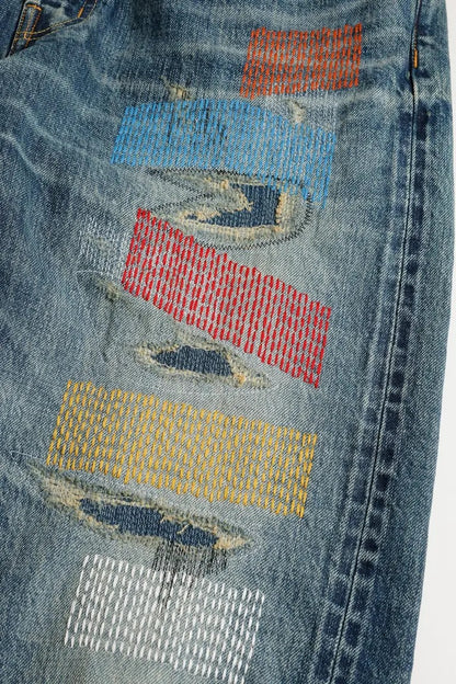 FDMTL FA25MG129 Indigo Patchwork Classic Fit Denim Size