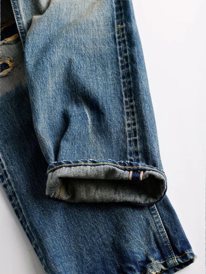 FDMTL FA25MG131 Indigo Patchwork Classic Fit Denim