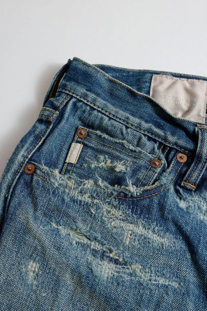 FDMTL FA25MG132 Indigo Patchwork Classic Fit Denim