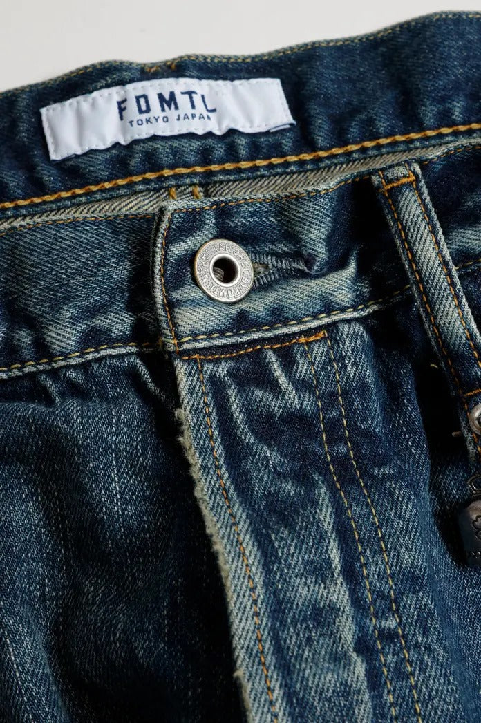 FDMTL FA25MT129 Indigo Patchwork Slim Fit Denim