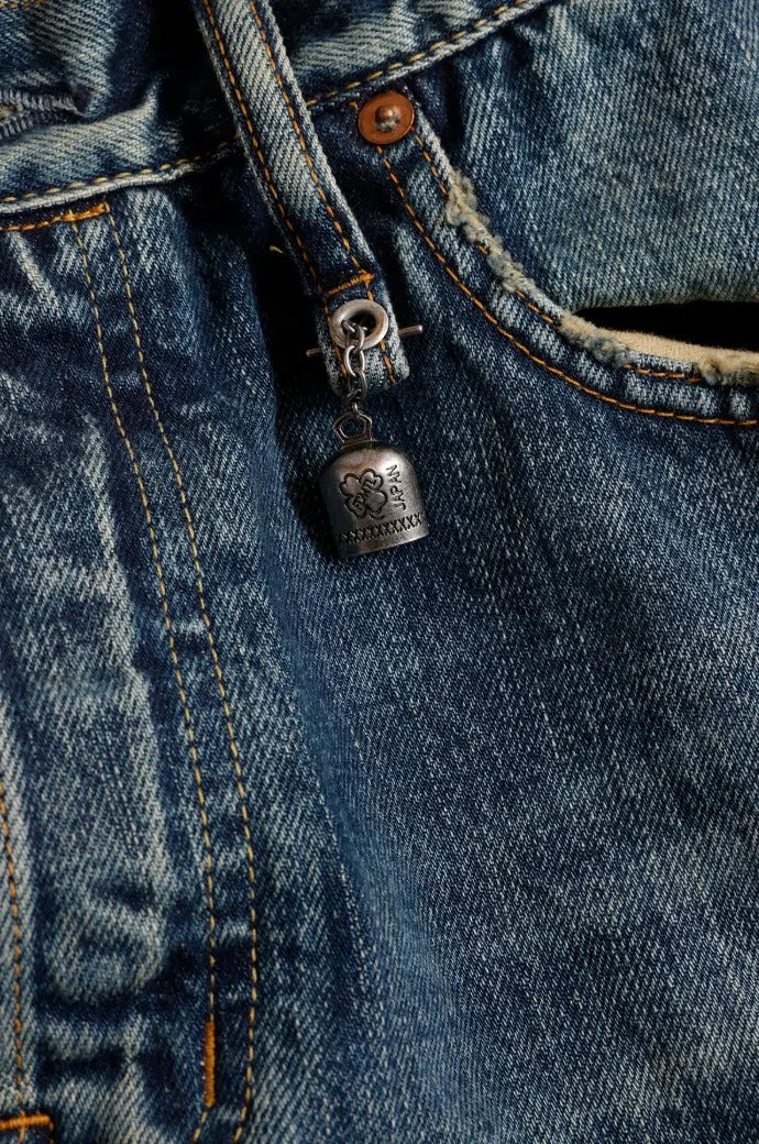 FDMTL FA25MT129 Indigo Patchwork Slim Fit Denim