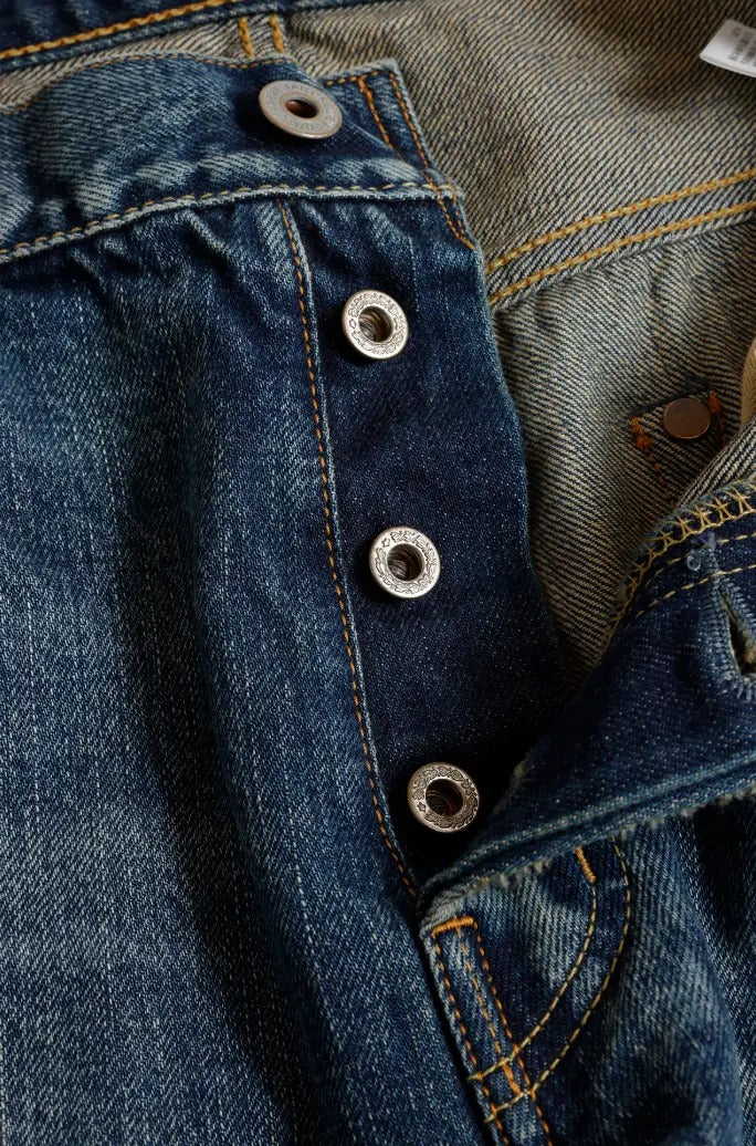 FDMTL FA25MT129 Indigo Patchwork Slim Fit Denim