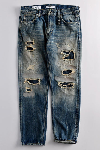 FDMTL FA25MT131 Indigo Patchwork Slim Fit Denim