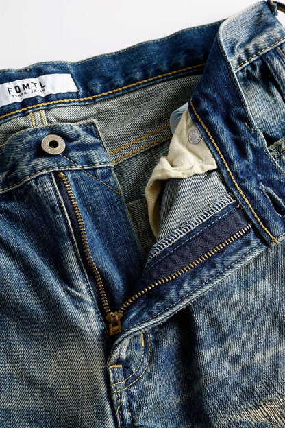 FDMTL FA25MT131 Indigo Patchwork Slim Fit Denim