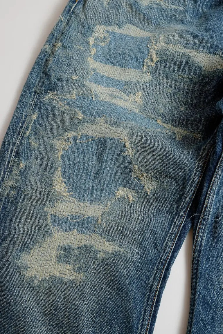 FDMTL FA25MT132 Indigo Patchwork Slim Fit Denim