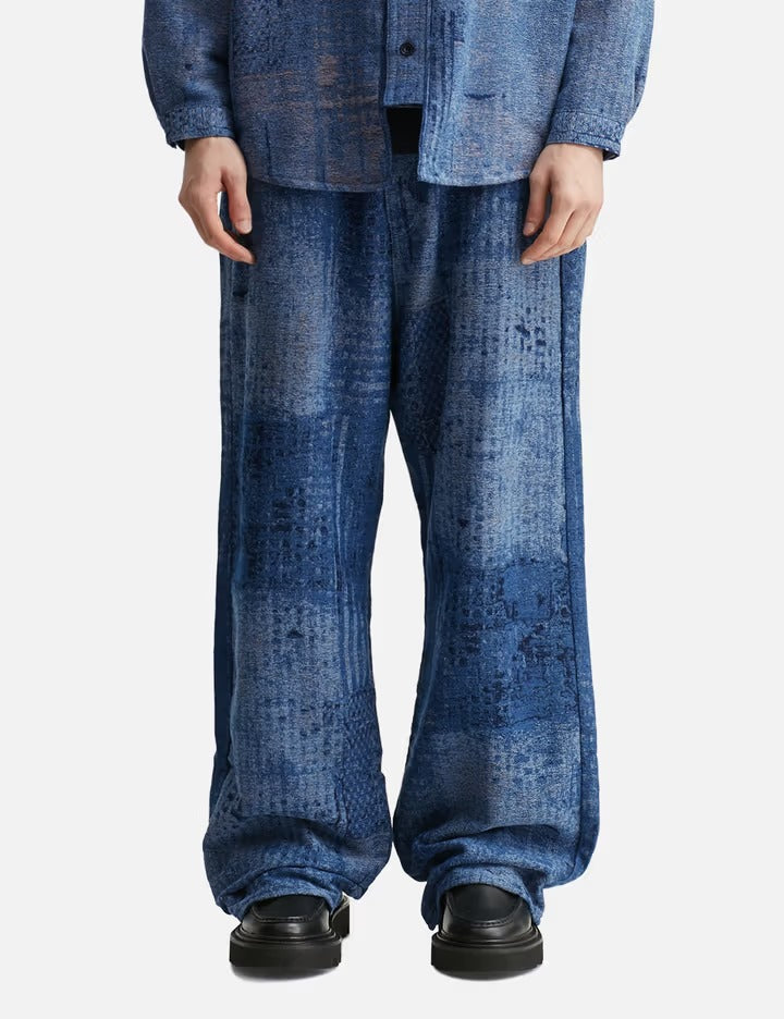 FDMTL FA25PN37R BORO JAQUARD WIDE PANTS RINSE