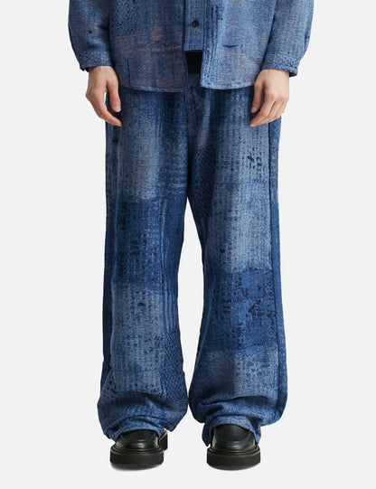 FDMTL FA25PN37R BORO JAQUARD WIDE PANTS RINSE