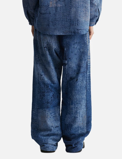 FDMTL FA25PN37R BORO JAQUARD WIDE PANTS RINSE