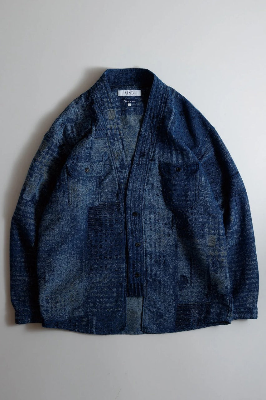 FDMTL FA25SH47R BORO HAORI JAQUARD RINSE JACKET
