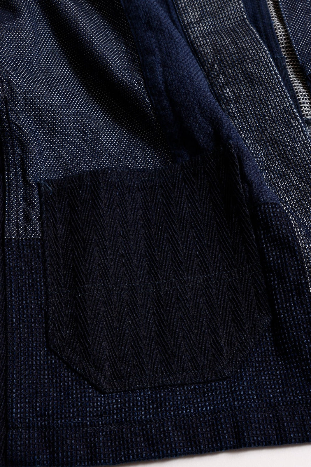 FDMTL PACHWORK HAORI JACKET RINSE FA26/JK11R INDIGO