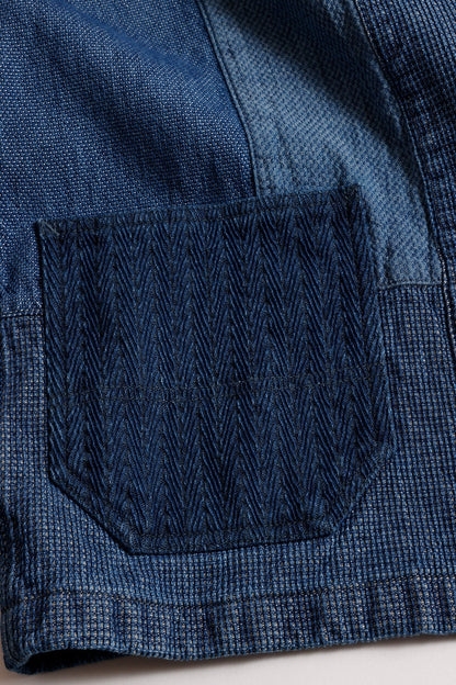 FDMTL PACHWORK HAORI JACKET 3YR WASH FA26/JK11U INDIGO