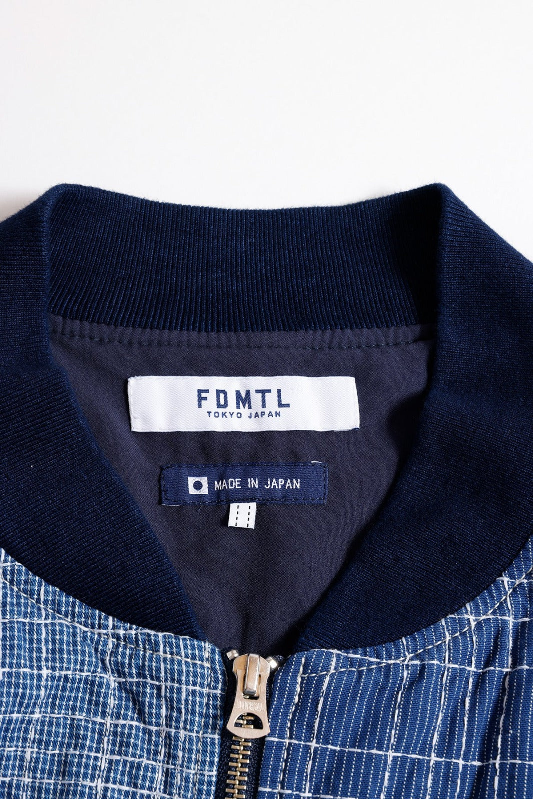 FDMTL SASHIKO BOMBER JACKET RINSE FA26/JK21R INDIGO