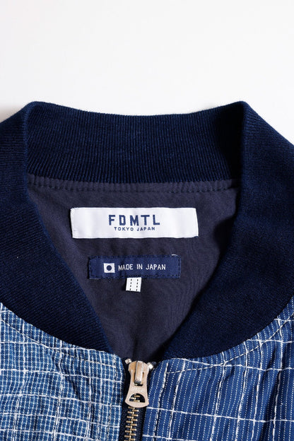 FDMTL SASHIKO BOMBER JACKET RINSE FA26/JK21R INDIGO