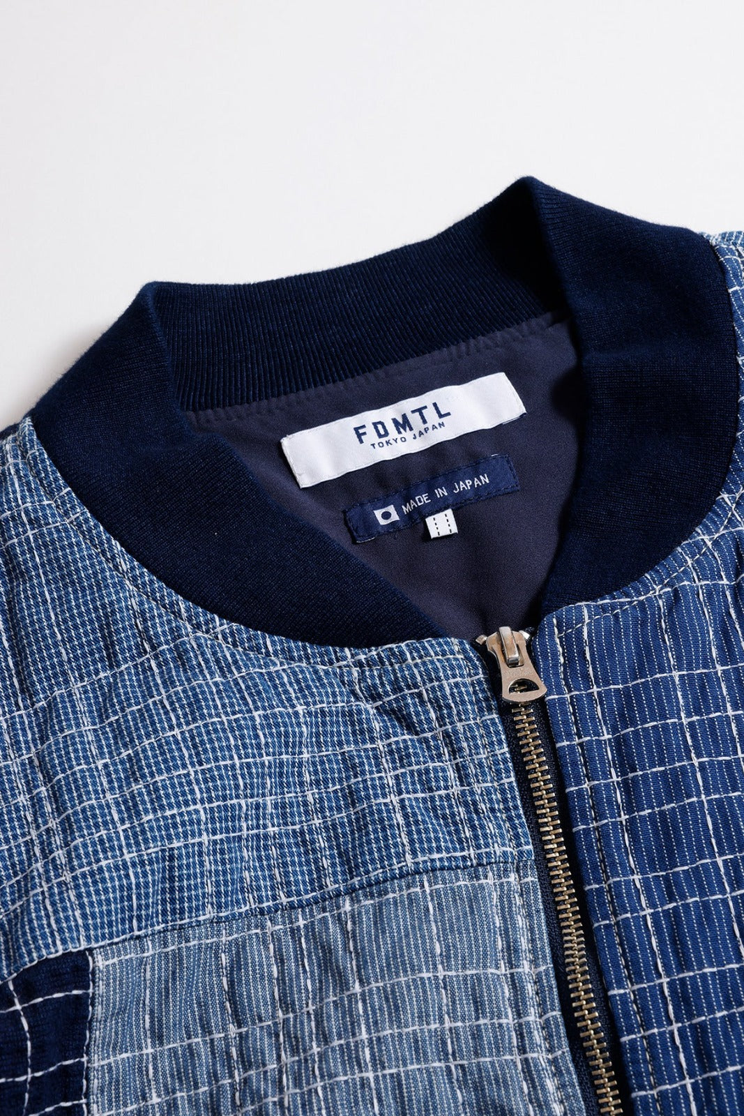 FDMTL SASHIKO BOMBER JACKET RINSE FA26/JK21R INDIGO