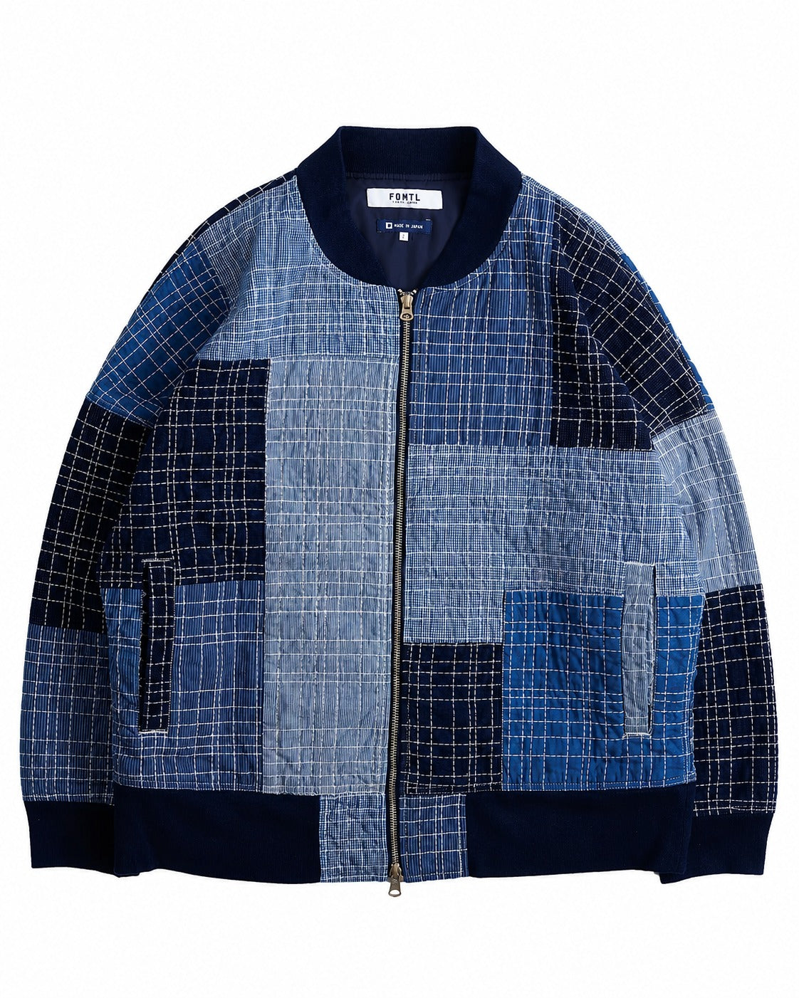 FDMTL SASHIKO BOMBER JACKET RINSE FA26/JK21R INDIGO