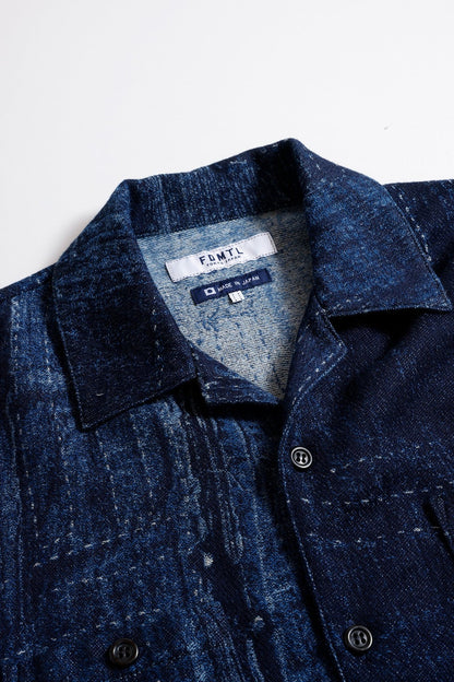 FDMTL BORO S/S SHIRT RINSE FA26/SH27R INDIGO