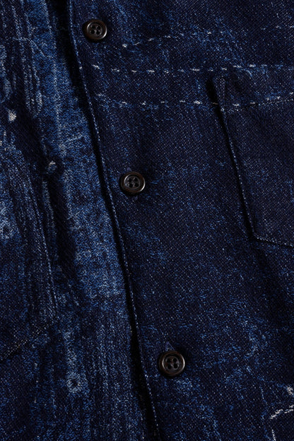 FDMTL BORO S/S SHIRT RINSE FA26/SH27R INDIGO