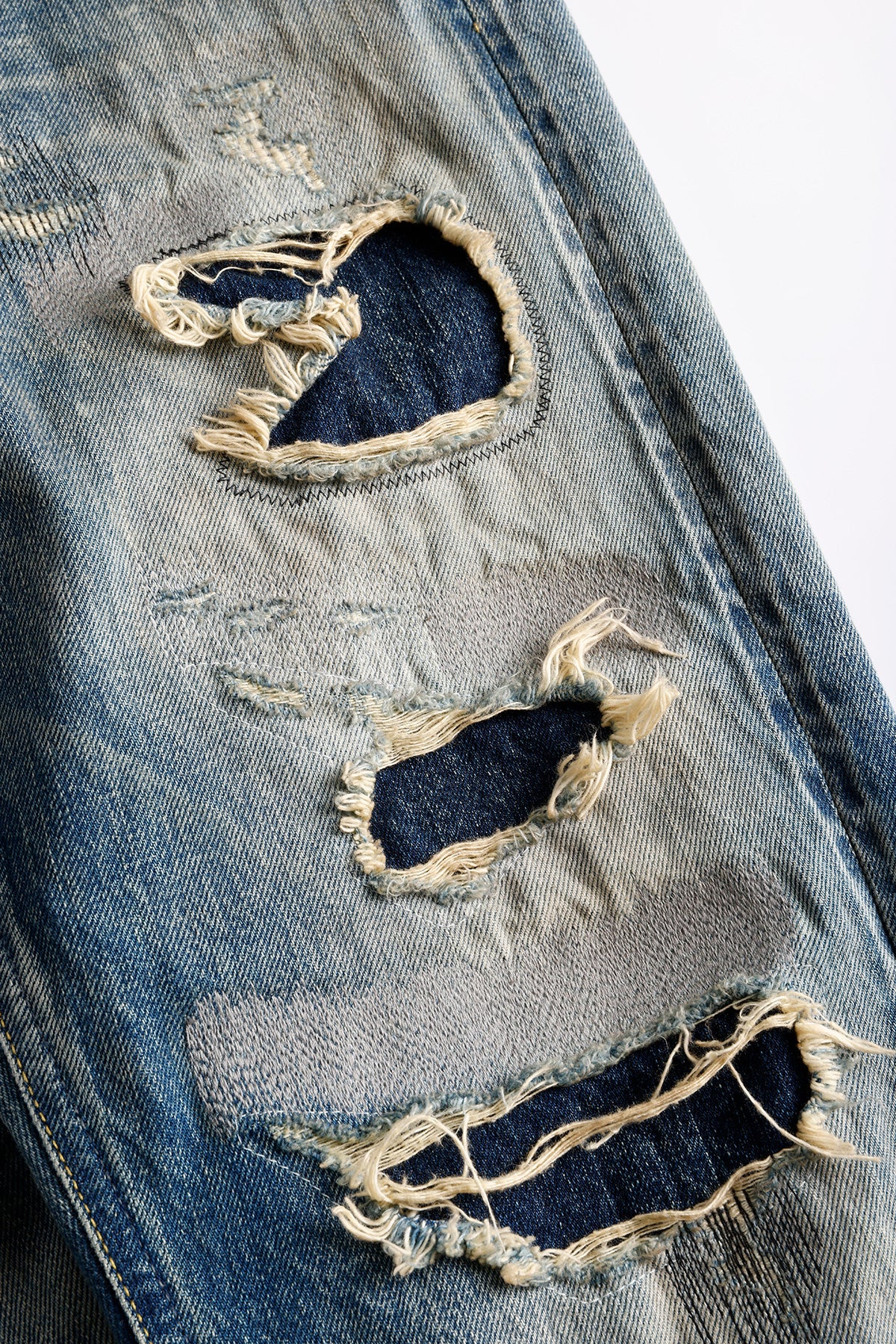 FDMTL FA25MG131 Indigo Patchwork Classic Fit Denim