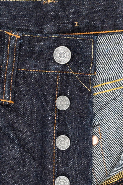 The Flat Head FN-3004 Wide Tapered Jeans Selvedge One Wash Indigo Size L34 W32