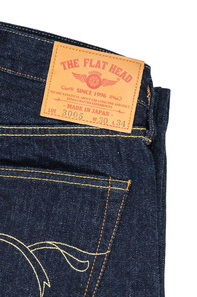 The Flat Head FN-3005 Straight Jeans Selvedge One Wash Indigo