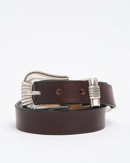 The Flat Head Western Belt FN-BE-L006 3 Piece Chromexcel Brown