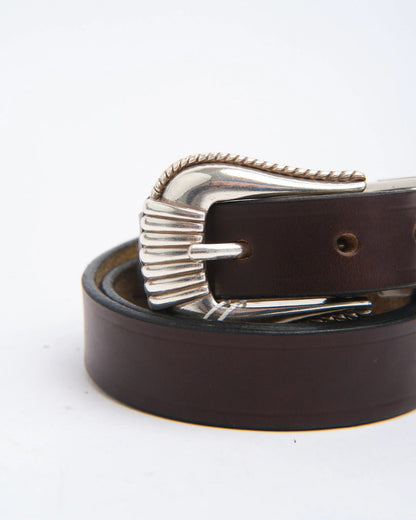 The Flat Head Western Belt FN-BE-L006 3 Piece Chromexcel Brown