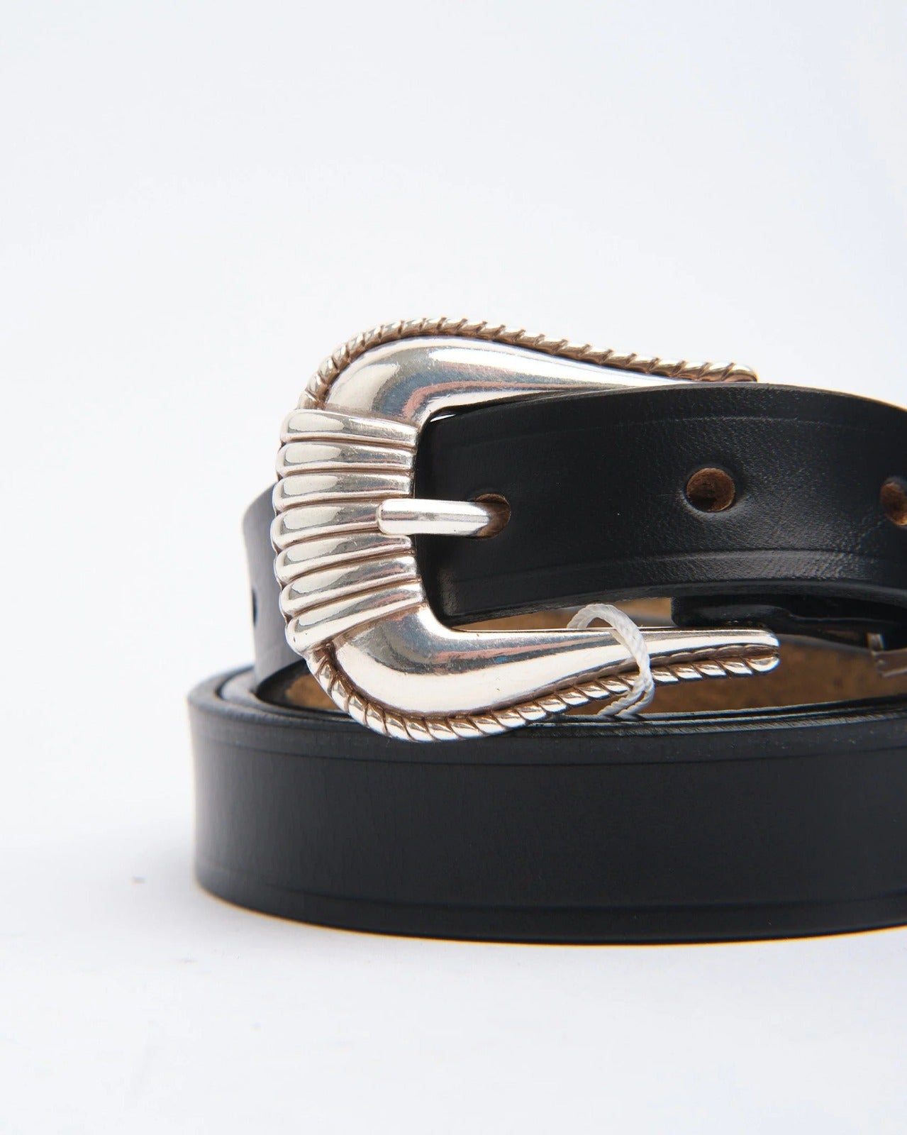 The Flat Head Western Belt FN-BE-L006 3 Piece Chromexcel Black