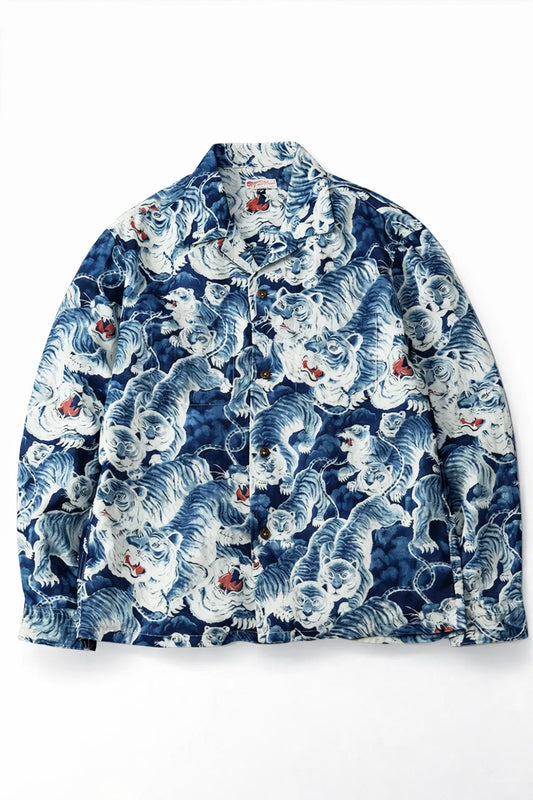 The Flat Head Linen Shirt "Hyakutora" FN-SCR-017L