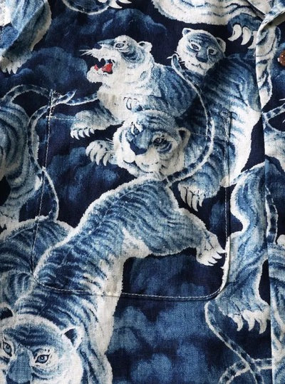 The Flat Head Linen Shirt "Hyakutora" FN-SCR-017L