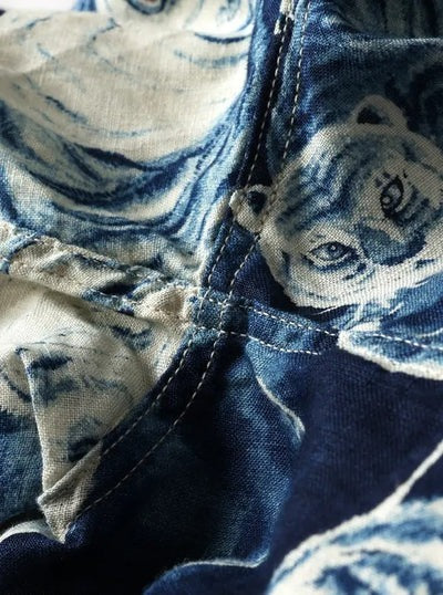 The Flat Head Linen Shirt "Hyakutora" FN-SCR-017L