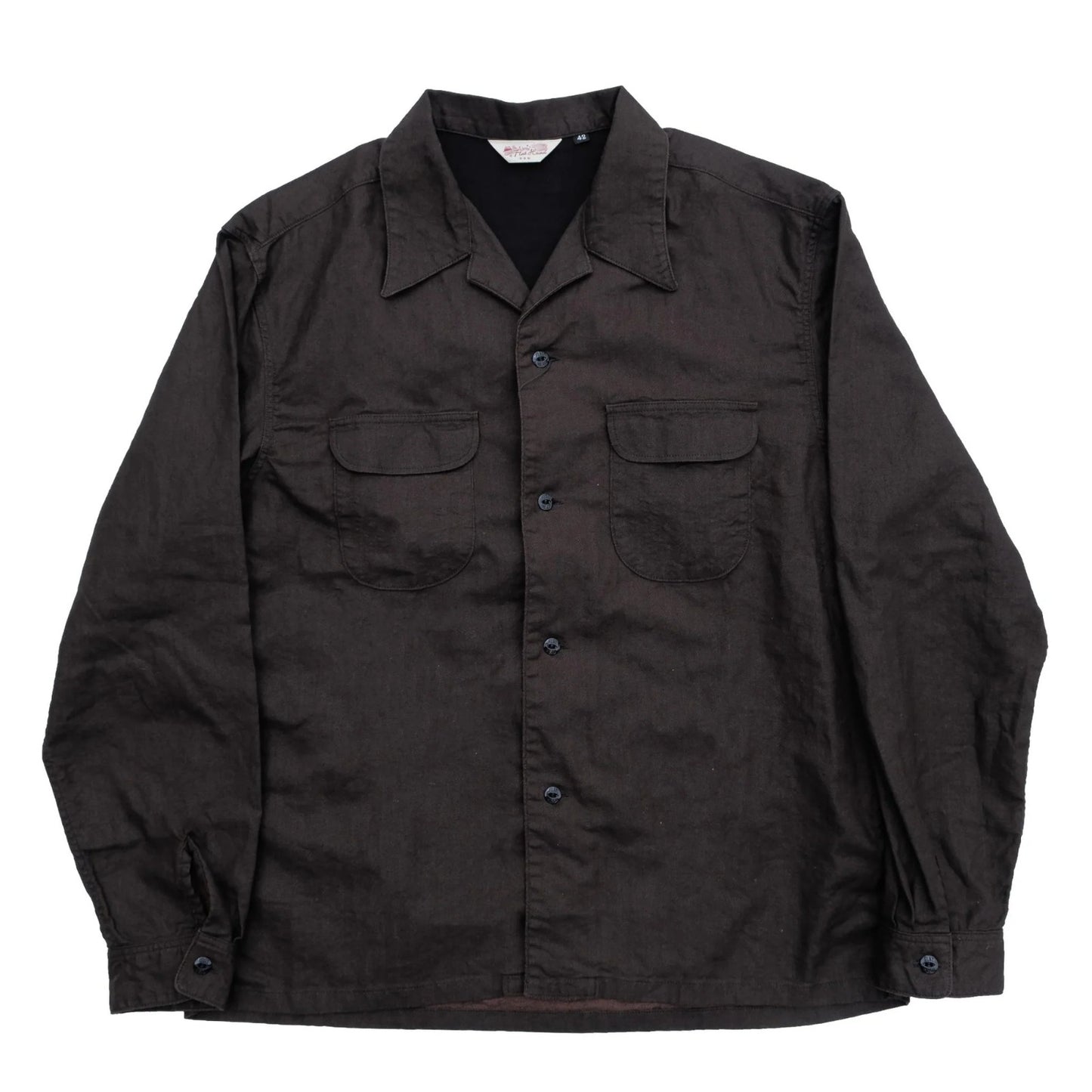 The Flat Head FN-SCR-022L "Bengara" Open Collar L/S Shirt