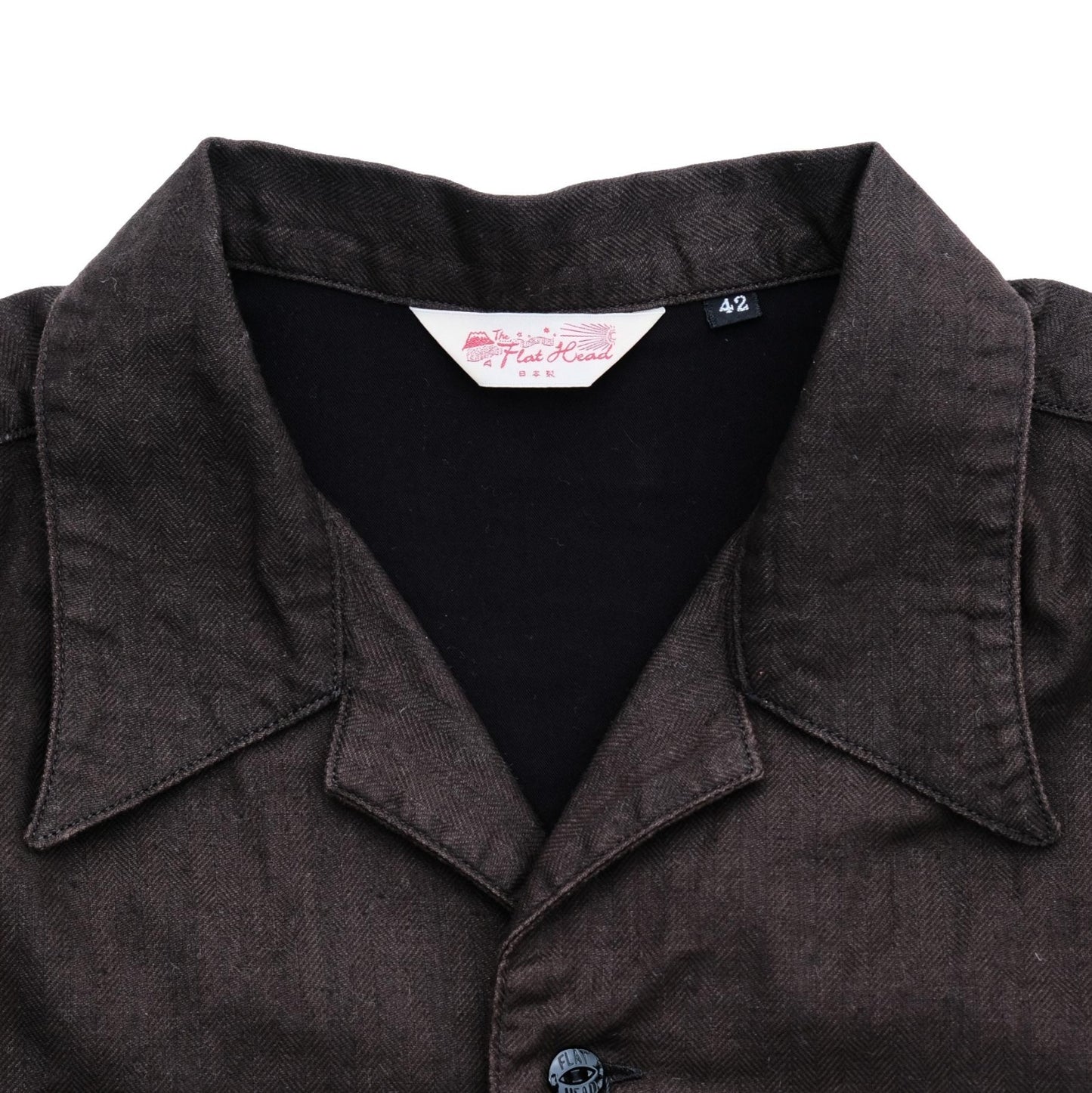 The Flat Head FN-SCR-022L "Bengara" Open Collar L/S Shirt