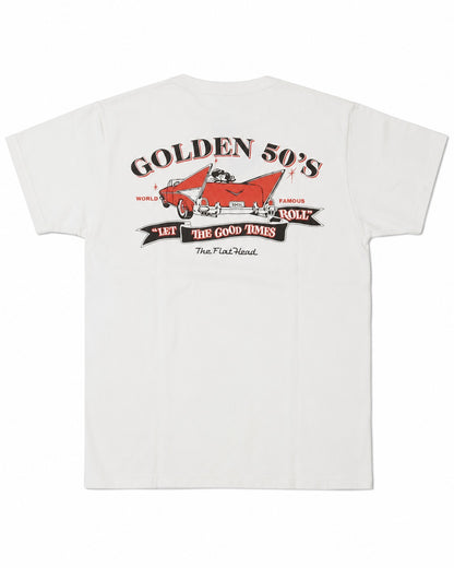 The Flat Head FN-THC-063 GOLDEN 50's Short-Sleeve T-Shirt White