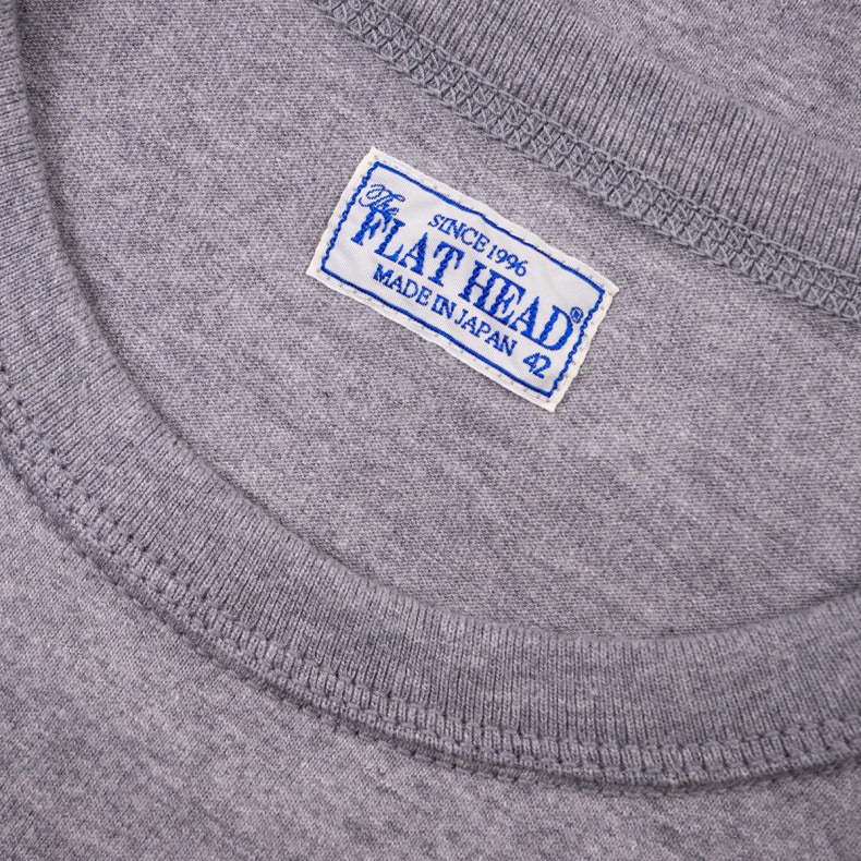 The Flat Head FN-THC-101 Plain T-Shirt Grey