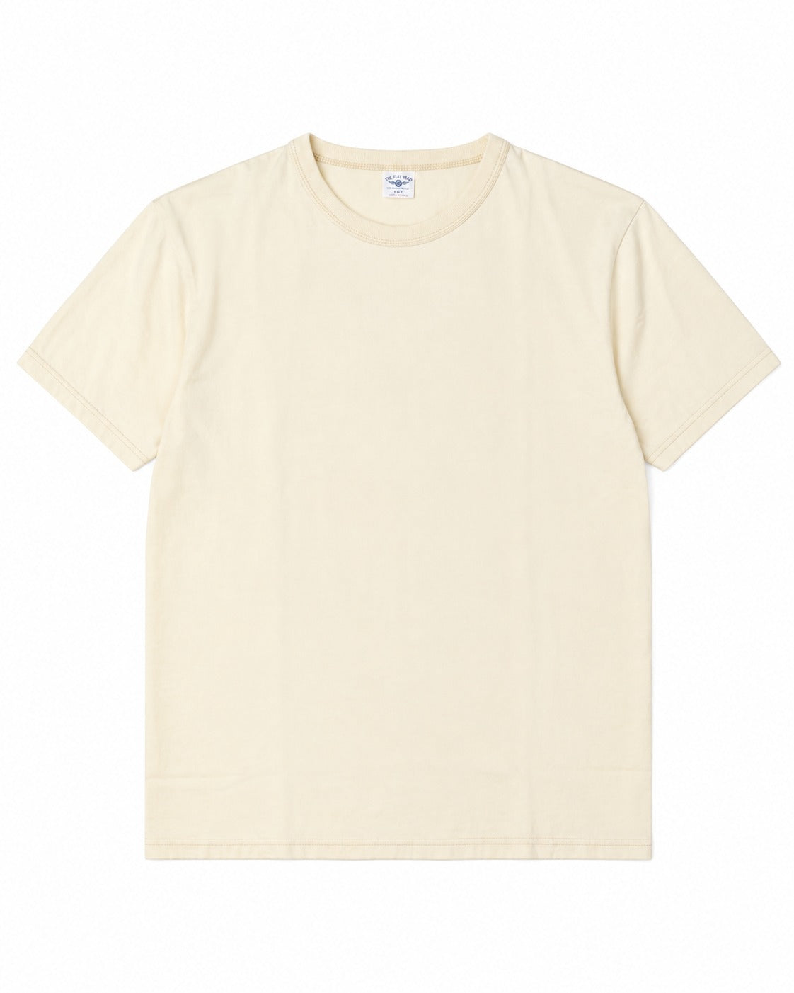 The Flat Head FN-THC-101 Plain T-shirt Ivory