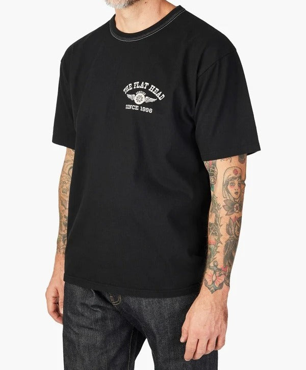 The Flat Head FN-THC-202 Flying Wheel T-Shirt Black