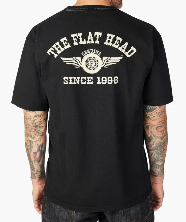 The Flat Head FN-THC-202 Flying Wheel T-Shirt Black