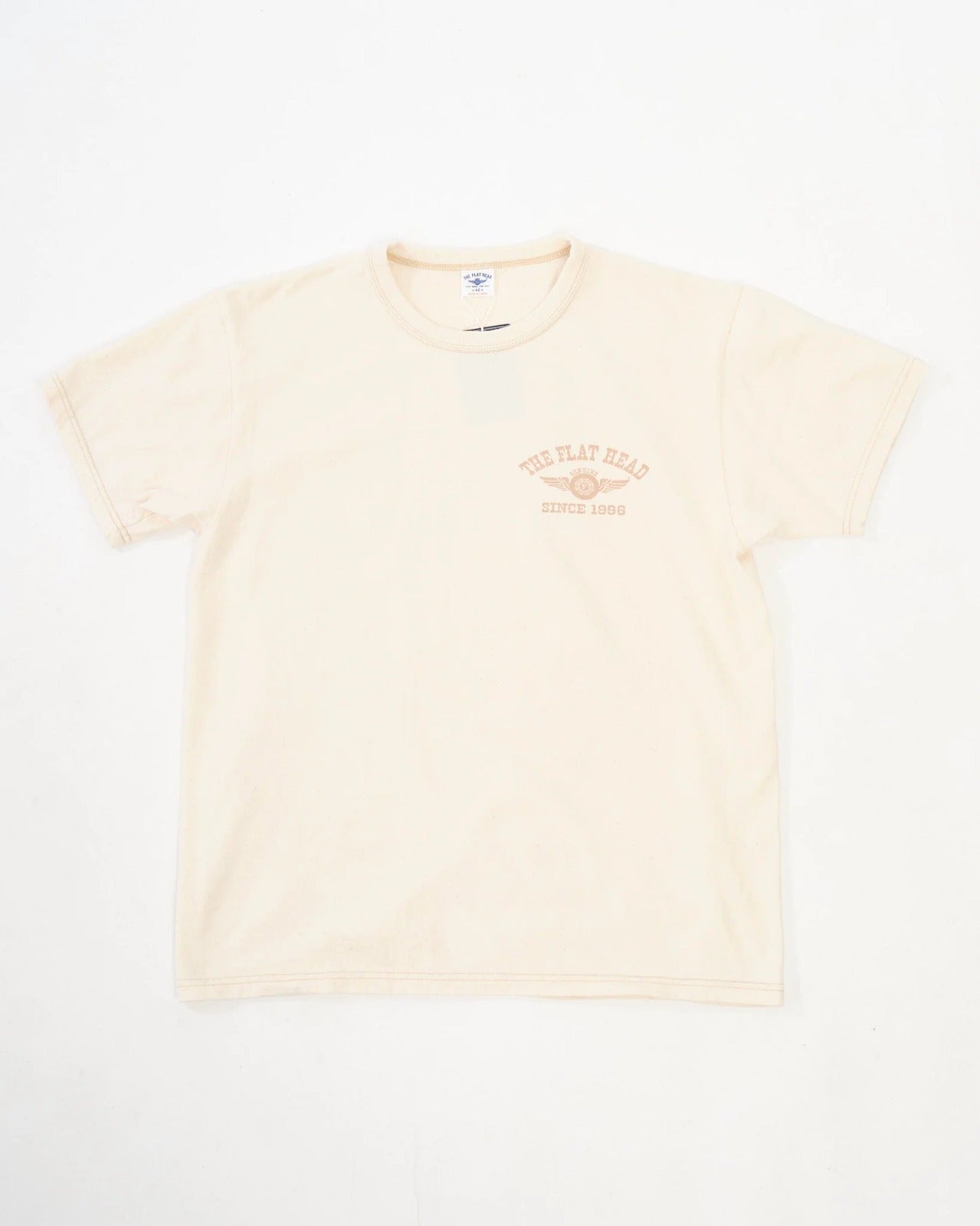 The Flat Head FN-THC-202 Flying Wheel T-shirt Natural
