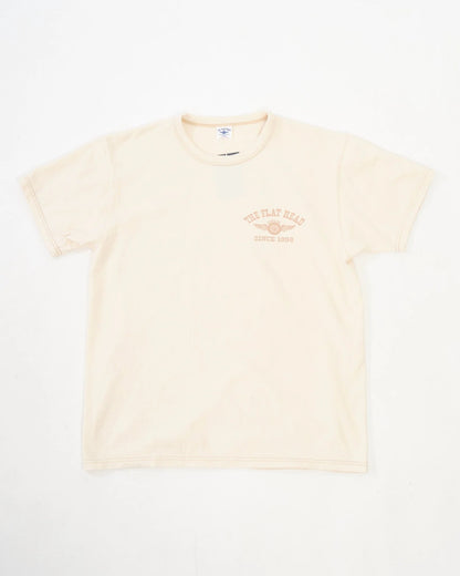The Flat Head FN-THC-202 Flying Wheel T-shirt Natural