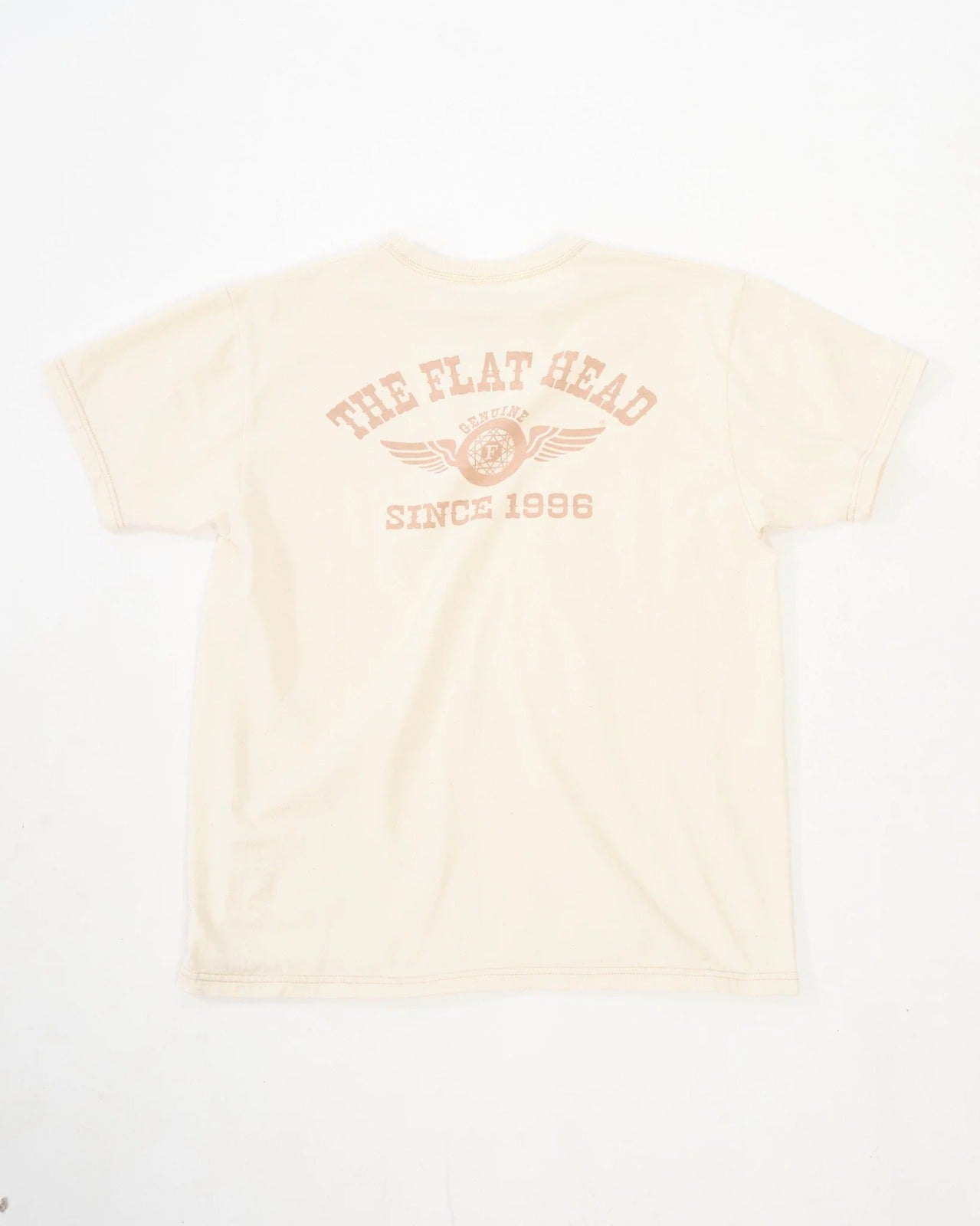 The Flat Head FN-THC-202 Flying Wheel T-shirt Natural