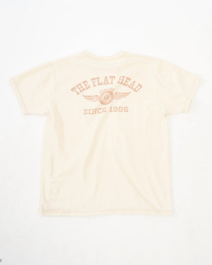The Flat Head FN-THC-202 Flying Wheel T-shirt Natural