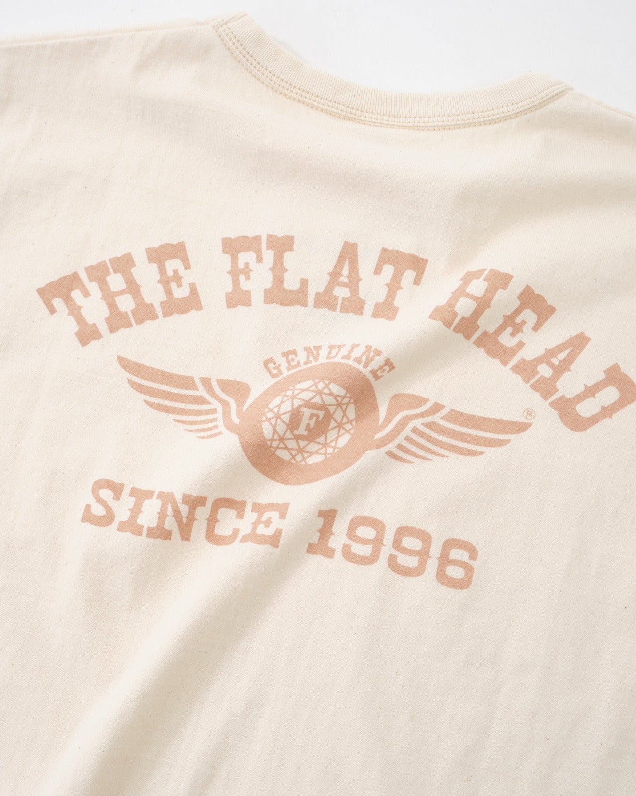 The Flat Head FN-THC-202 Flying Wheel T-shirt Natural
