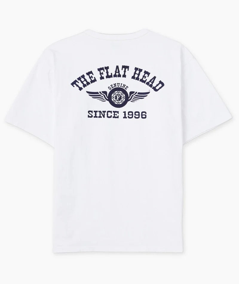 The Flat Head FN-THC-202 Flying Wheel T-shirt White
