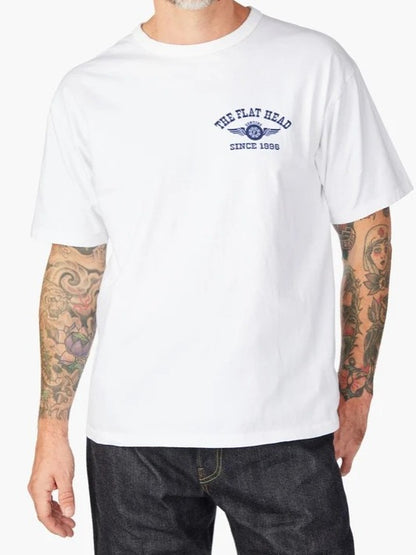 The Flat Head FN-THC-202 Flying Wheel T-shirt White