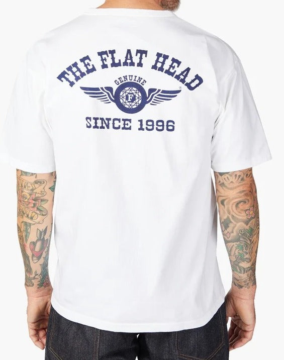 The Flat Head FN-THC-202 Flying Wheel T-shirt White